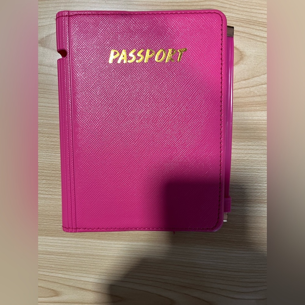 Pink passport cover
